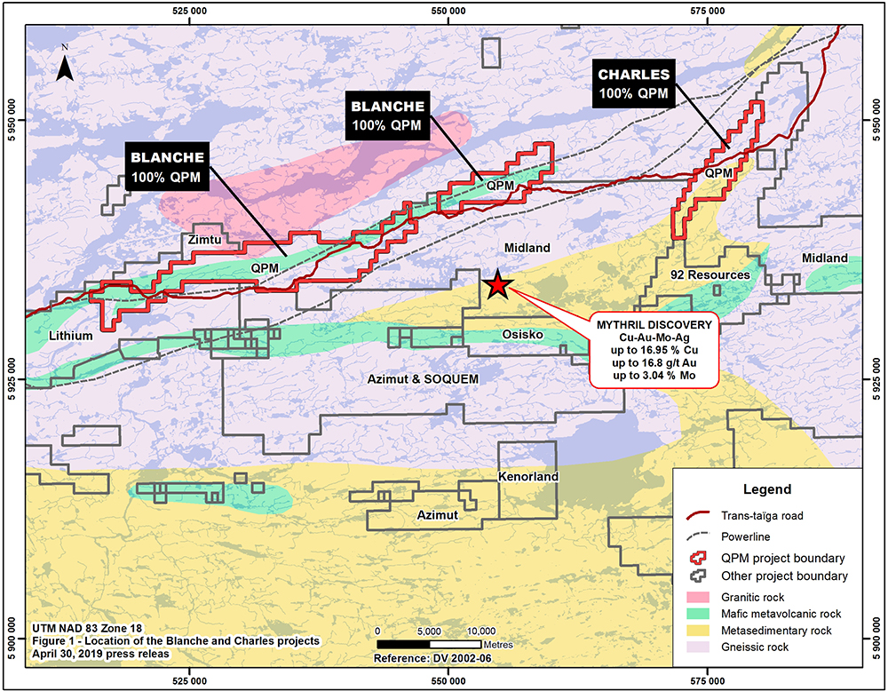 Figure 1 - Blanche and Charles Geology