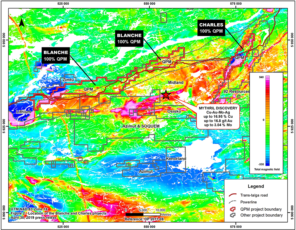 Figure 2 - Blanche and Charles Geophysics